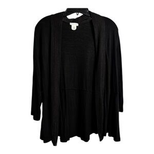 Jacqui Knapp crochet detail open front black cardigan petite large whimsigoth